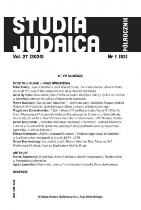 Okładka książki Studia judaica 1 (53) 2024